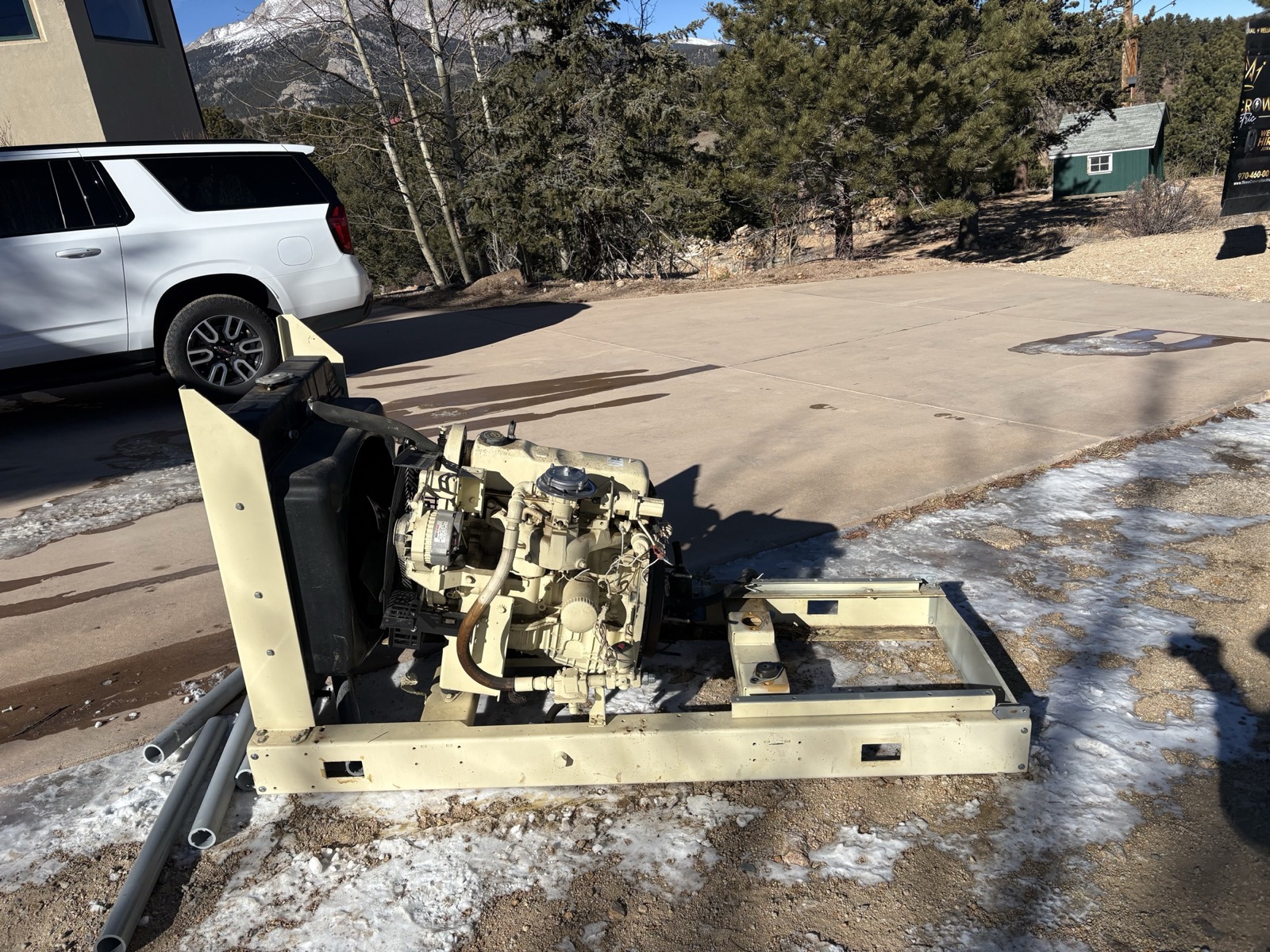 Northern Colorado standby generator on concrete pad with cold weather kit installed