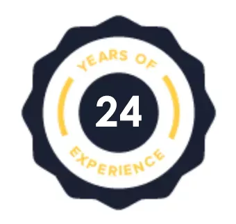 24 years of electrical service experience badge